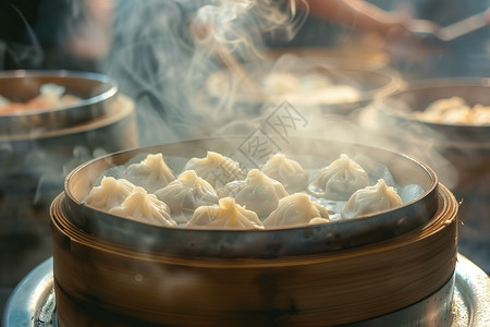 美味的蒸饺食物图片