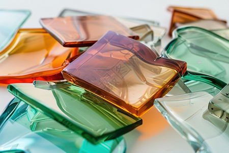 抽象水晶和多色玻璃的组合图片
