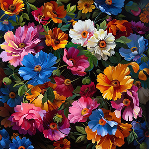 色彩斑斓的花朵图片