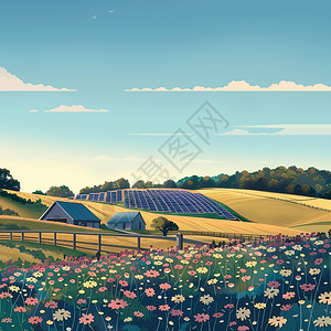 太阳能农场的田野图片