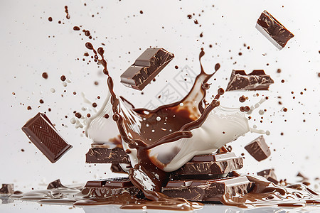 飞溅的巧克力甜品图片