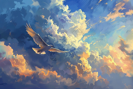 云海中的老鹰图片
