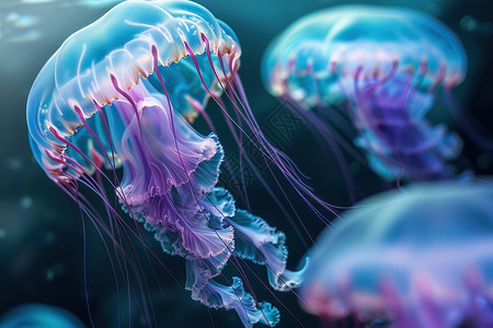 海洋中的生物水母图片