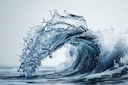 水域中的波浪水花图片