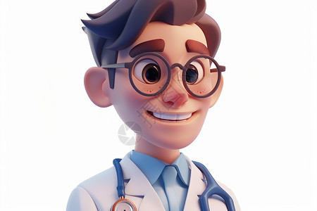 戴着眼镜的卡通医生图片