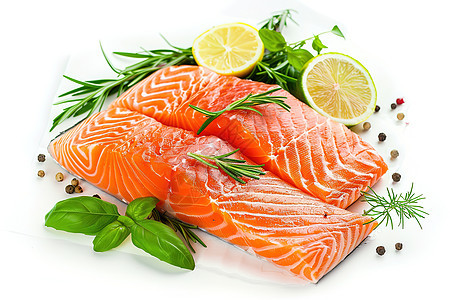 健康的食物鱼肉图片