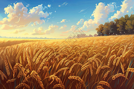 农田中的农业麦子图片