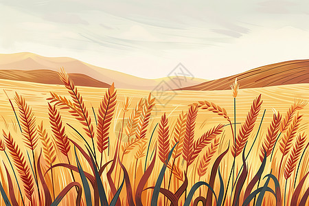 农田中的麦子图片