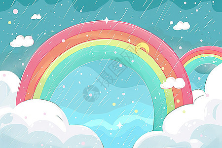 设计的彩虹插画图片