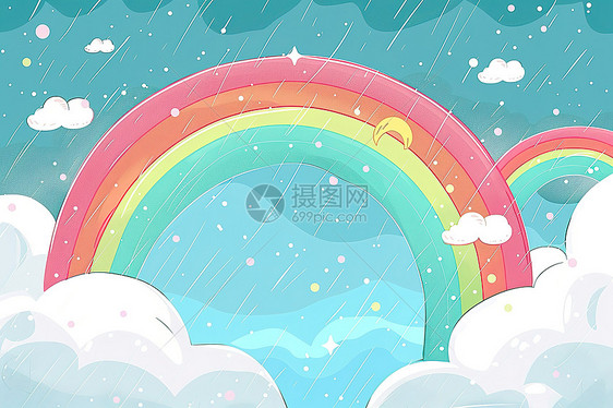 设计的彩虹插画图片