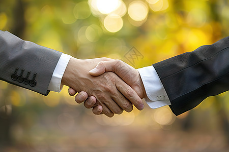 握手合作的两个男人图片