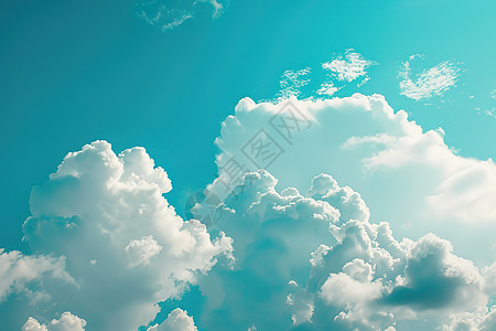 户外蓝天中的白云图片
