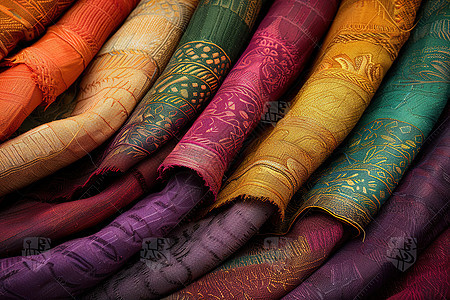 多彩的纺织物图片