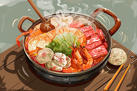 美味健康的火锅食材图片