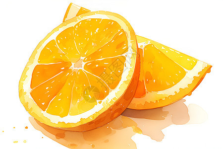 一只切开的橙子图片