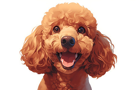 开心的棕色贵宾犬图片