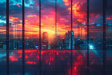 城市霓虹夜景图片