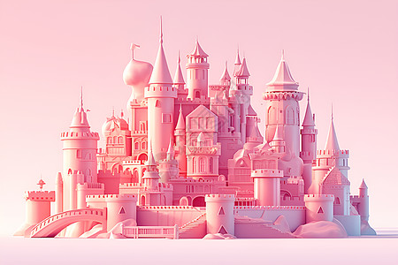 甜美粉色粘土城堡图片