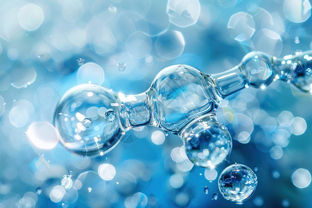蓝色背景上的分子结构图片