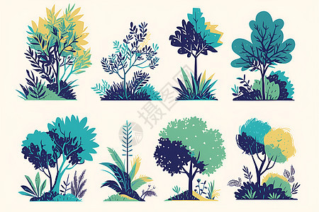 清新的植物插画图片