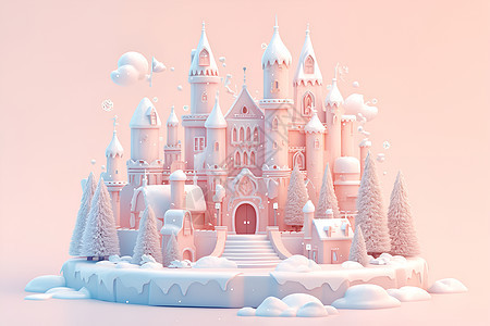 梦幻粉色城堡图片