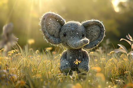 阳光照耀下大象玩具图片