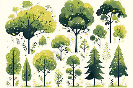 童话森林扁平设计图片