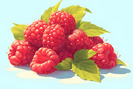 新鲜可口的树莓图片