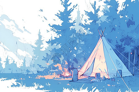 户外的露营帐篷图片
