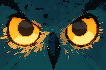 猫头鹰的黄色眼睛图片