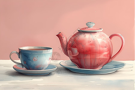 陶瓷杯子中的茶水图片