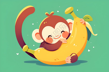 可爱的猴子与香蕉图片