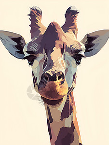 绘画的动物长颈鹿图片