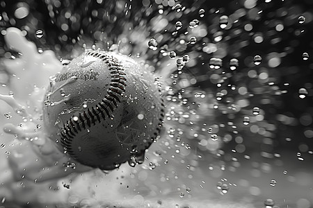 水中的棒球球体图片