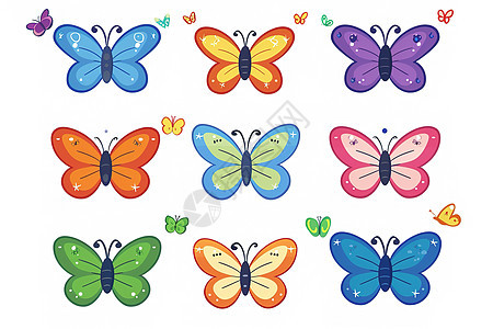 多彩群蝶图片