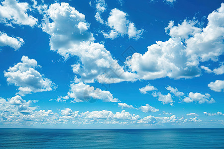 大海上蓝天白云图片