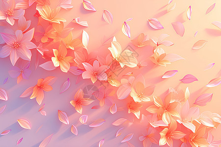 阳光里的粉色花朵图片