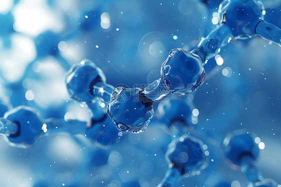 蓝色分子结构图片