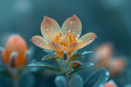花朵上的水滴图片