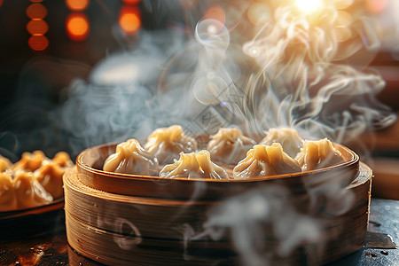 香气四溢的蒸饺图片