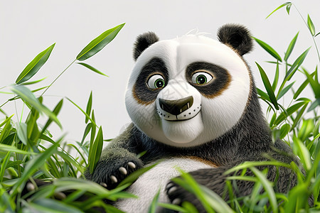 吃竹叶的熊猫图片