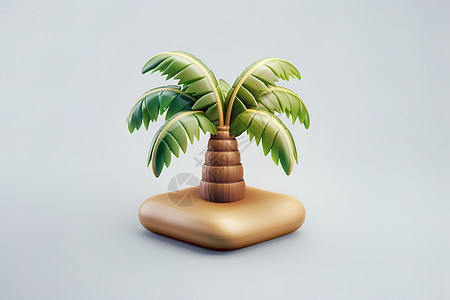 小岛上的椰子树图片