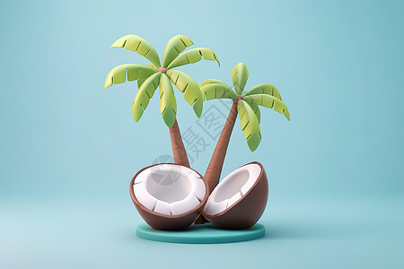 椰子树下的椰子图片