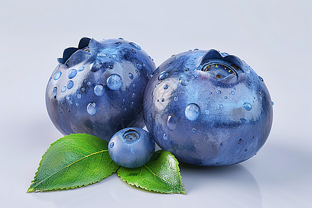 蓝莓上的水滴图片