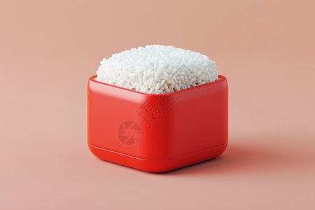 红色盒子里的米粒图片