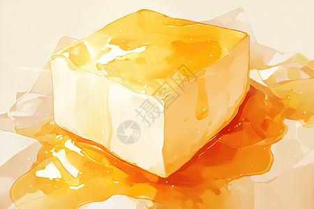 黄色的奶油块图片