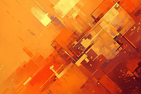 橙黄色方块构成的抽象背景图片