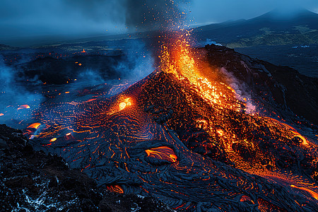 火山喷发图片