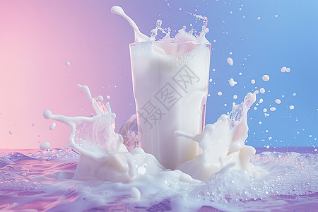 水花迸溅的牛奶图片