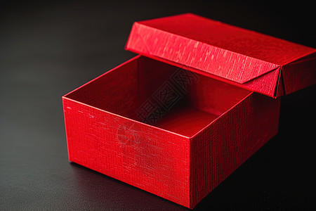 红盒子放在桌子上图片
